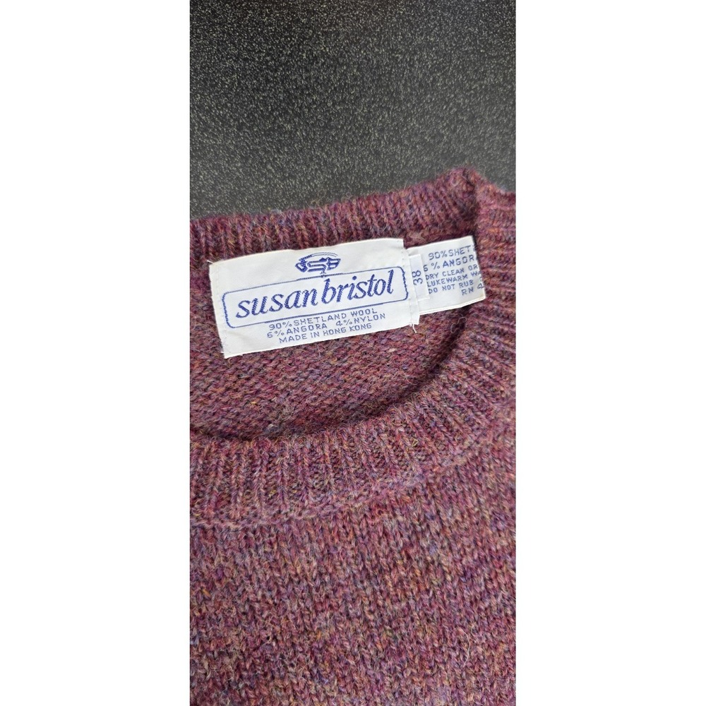 Vintage 80s Ducks Susan Bristol Angora Wool Animal Novelty Knit Sweater 38 Women - Picture 5 of 5